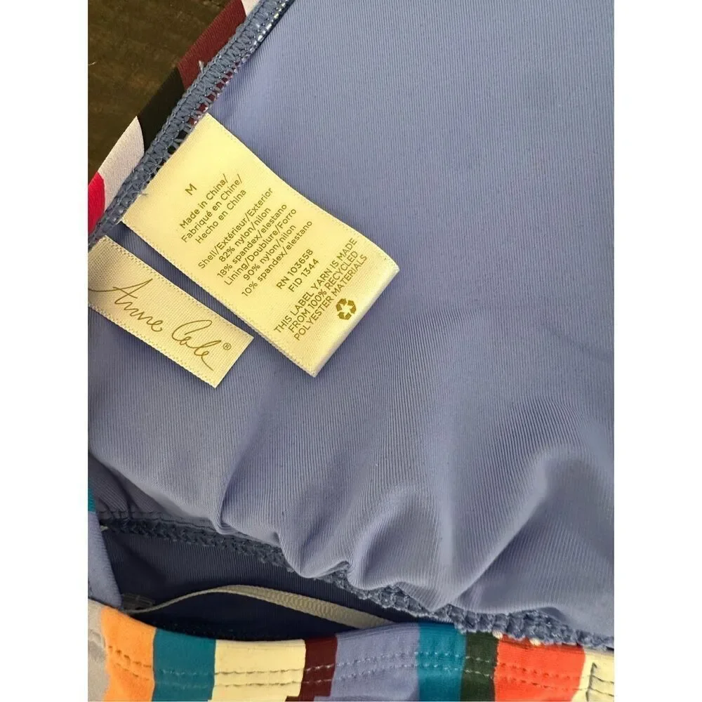 Anne Cole and Wild Fable Blue and Colorful Stripe Bikini Size Medium